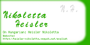 nikoletta heisler business card